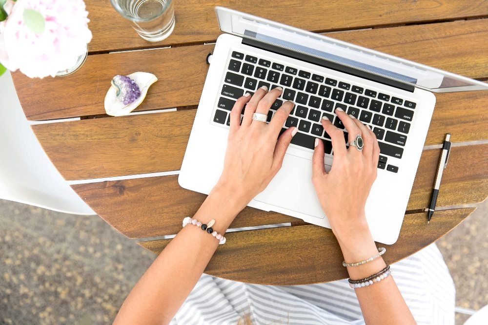 Female entrepreneur manifesting abundance